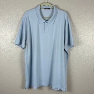 XXL Pique Polo Light Blue Men’s Short Sleeve Collared Shirt Stretch Cotton Top